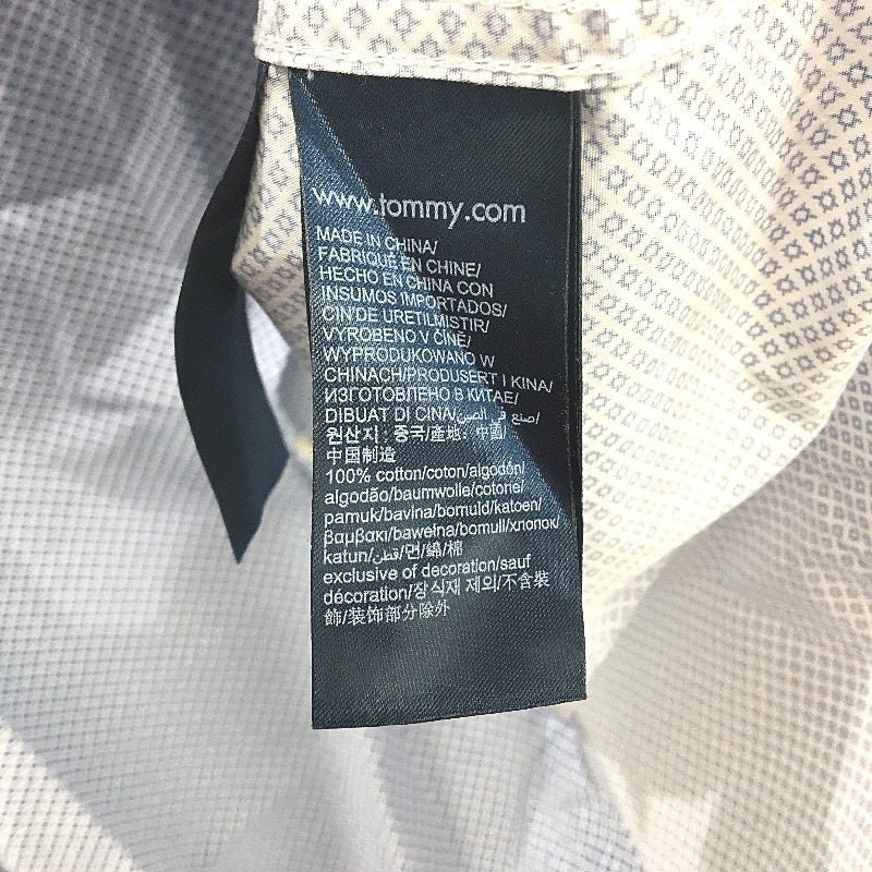 Tommy Hilfiger Blue Patterend Slim Fit 100% Cotton Long Sleeve Shirt Mens Size L