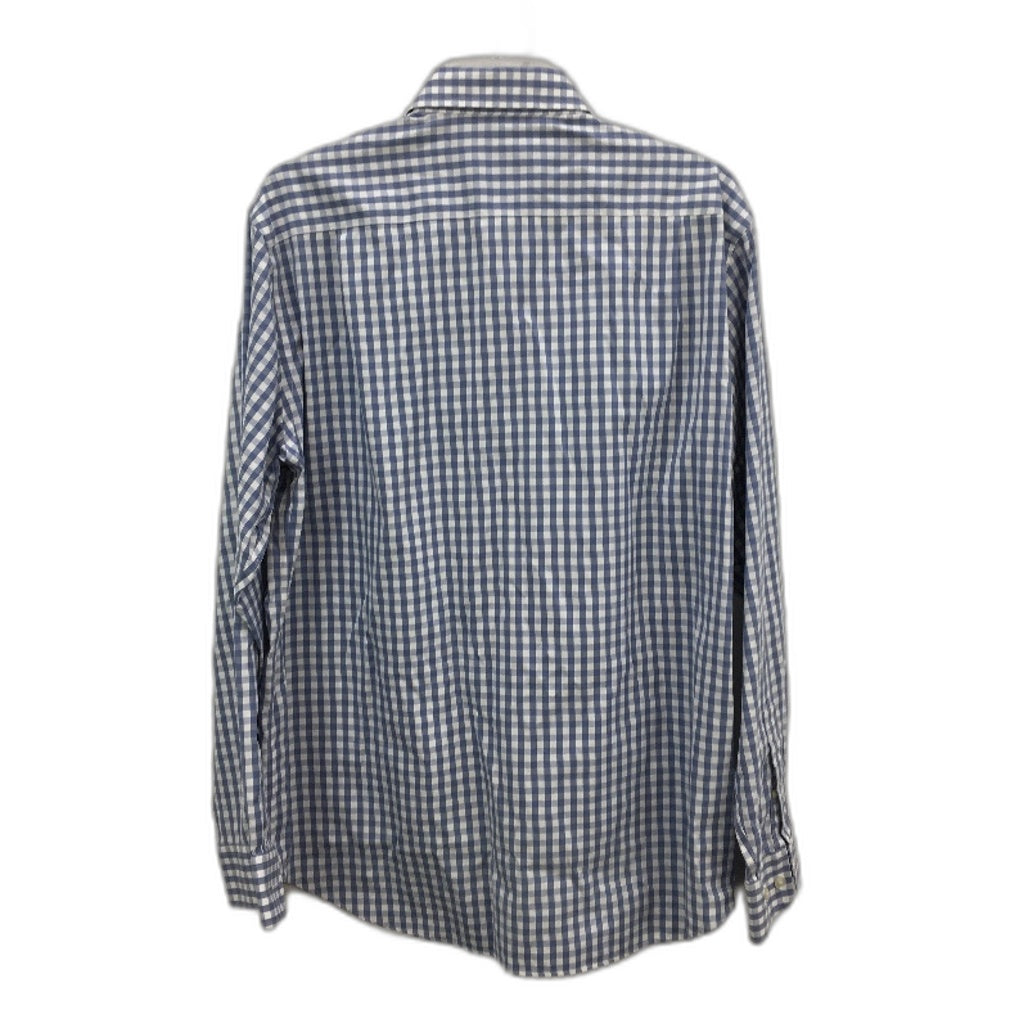 Gazman Blue & White Check 100% Cotton Long Sleeve Shirt Mens Size Medium