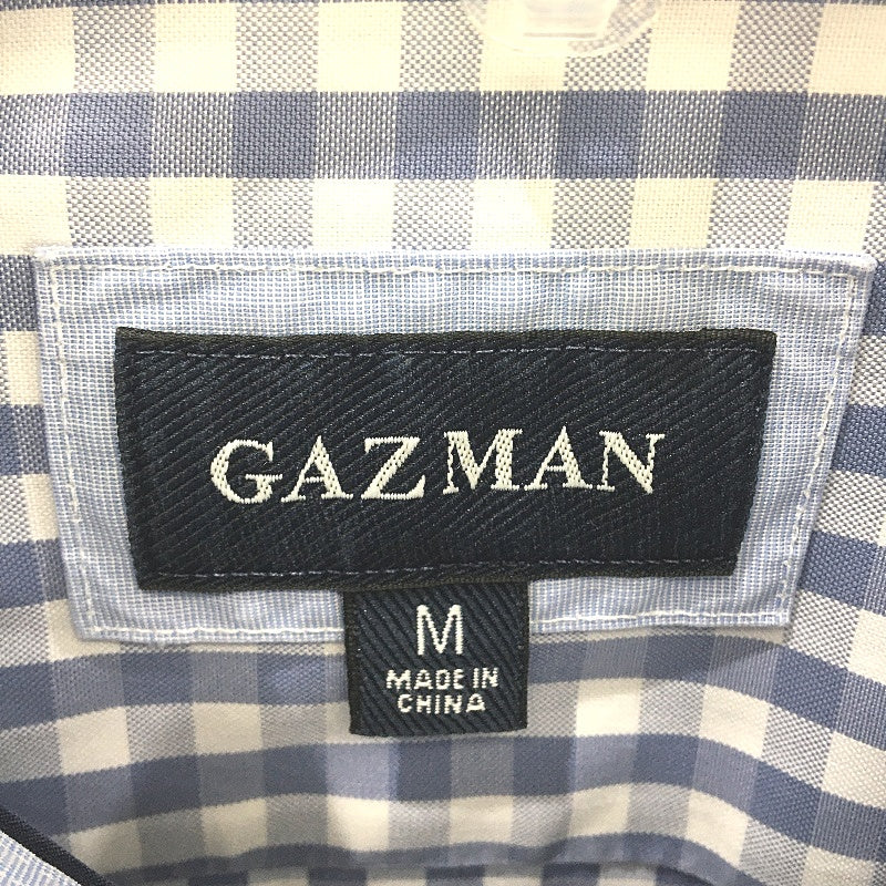Gazman Blue & White Check 100% Cotton Long Sleeve Shirt Mens Size Medium