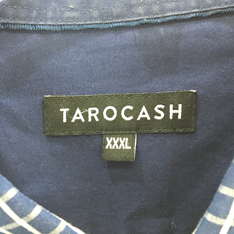 Tarocash Navy Blue & White Check Cotton Blend Long Sleeve Shirt Mens Size 3XL