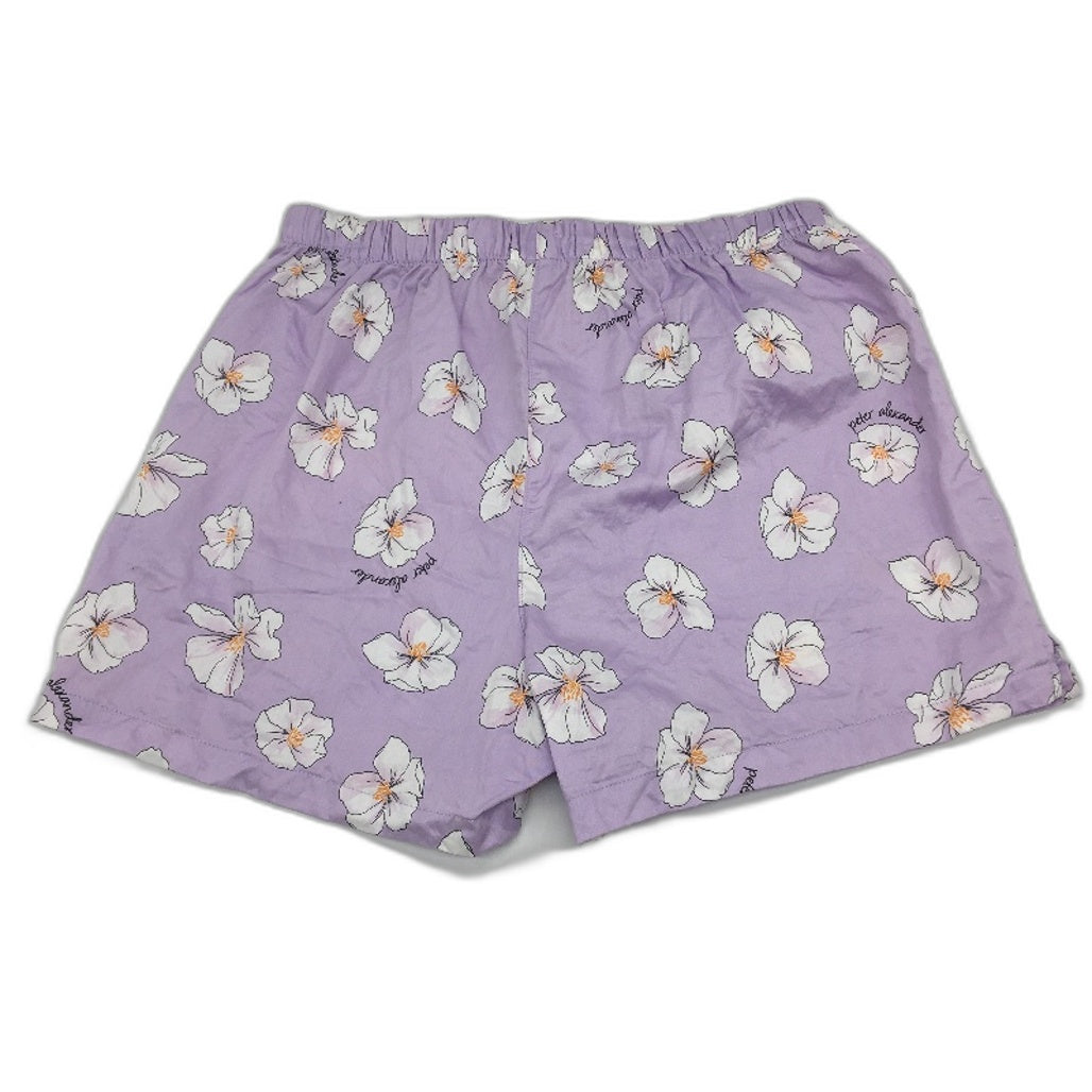 Peter Alexander Lilac Purple  & White Flowers Cotton Sleep Shorts Ladies Size S