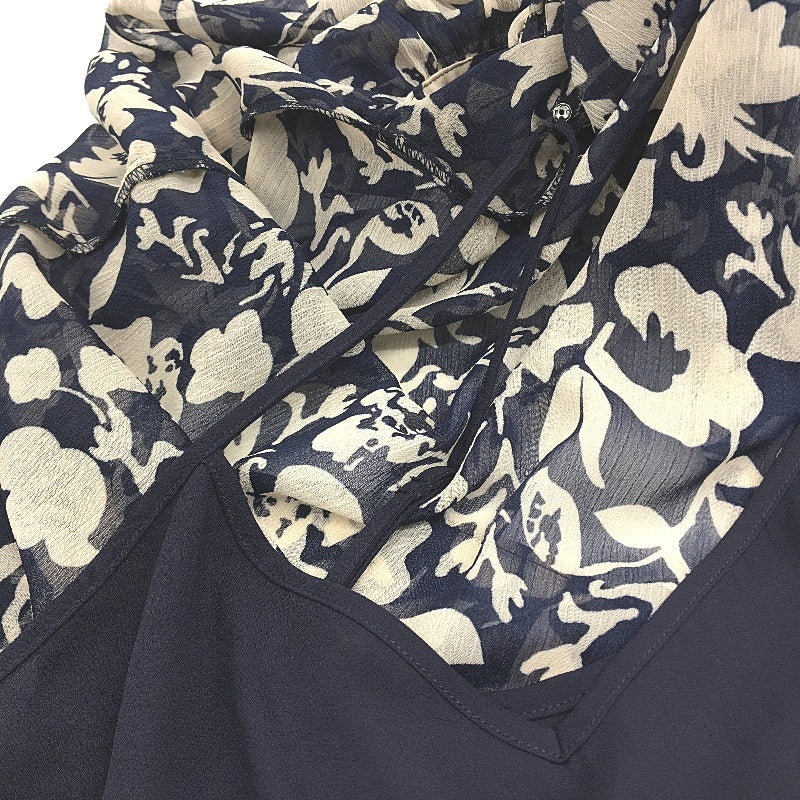 Forever New Navy Rayne Ruffle High Neck Blouse Summer Top Ladies Size 10 NEW