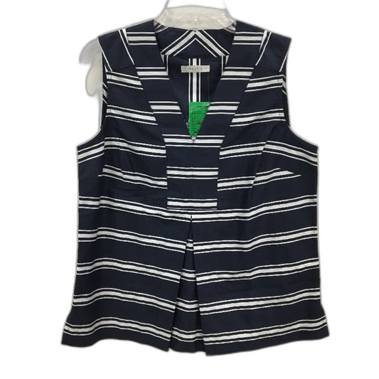 Regatta Navy Stripe Organic Cotton V Neck Summer Top Ladies Size 10 NEW