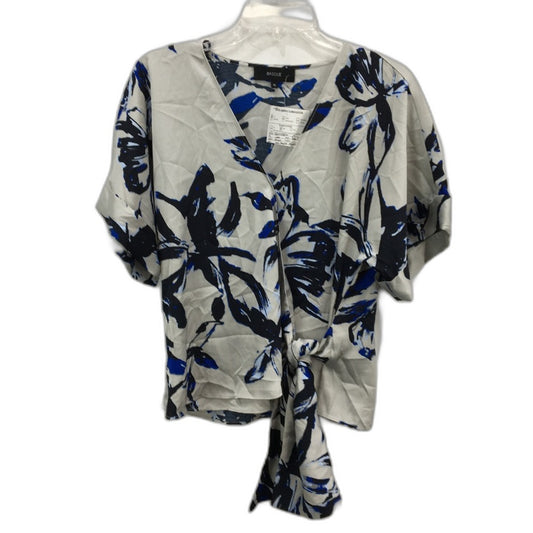 Basque Silver & Blue Silky Lyocell Summer Knot Tie Top Ladies Size 10 NEW