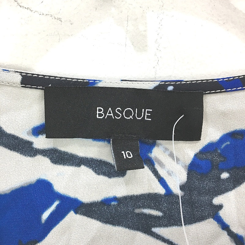 Basque Silver & Blue Silky Lyocell Summer Knot Tie Top Ladies Size 10 NEW