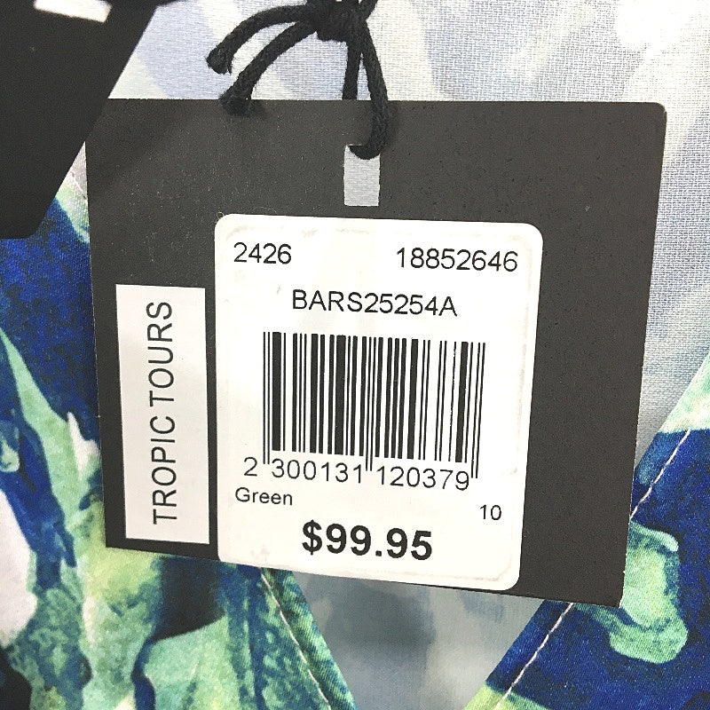 Basque  Green & Blue Tones Silky Summer Knot Tie Top Ladies Size 10 NEW