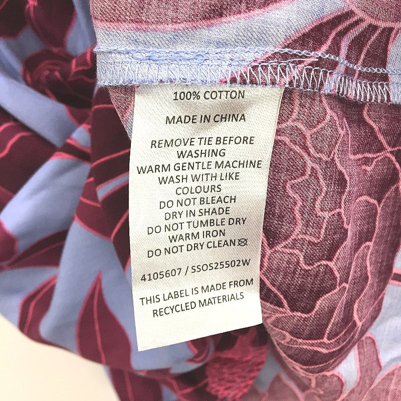 Soho Blue & Large Magenta Flower Print Soft Cotton Sleep Top Ladies Sz S NEW