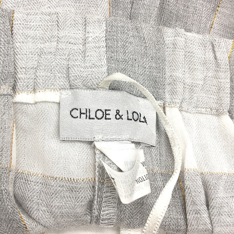 Chloe & Lola Grey With Gold Fleck Check Sleep Shorts Ladies Size Medium NEW