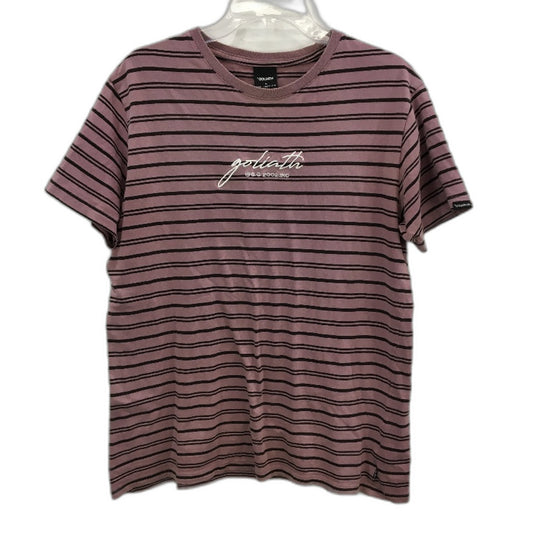 St Goliath Mulberry Striped Soft Cotton Classic Long T-Shirt Mens Size Small