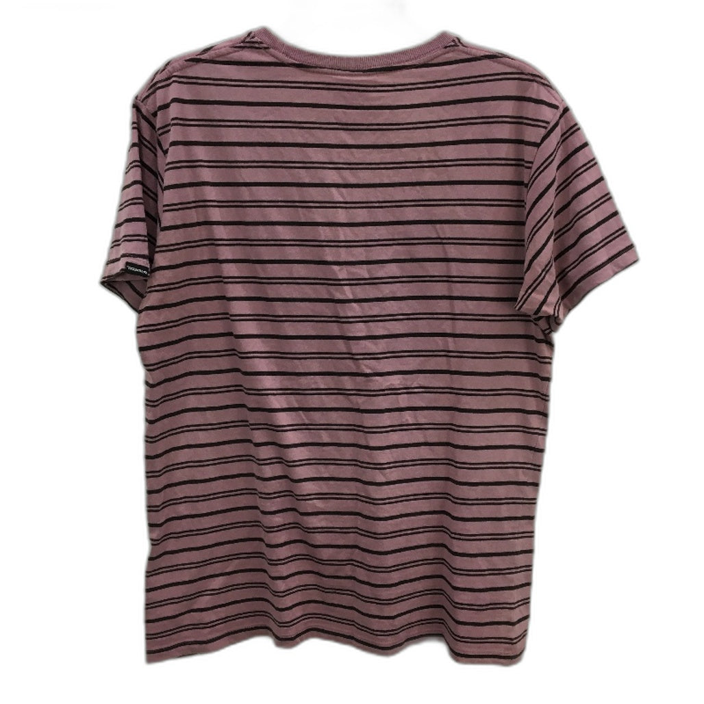 St Goliath Mulberry Striped Soft Cotton Classic Long T-Shirt Mens Size Small