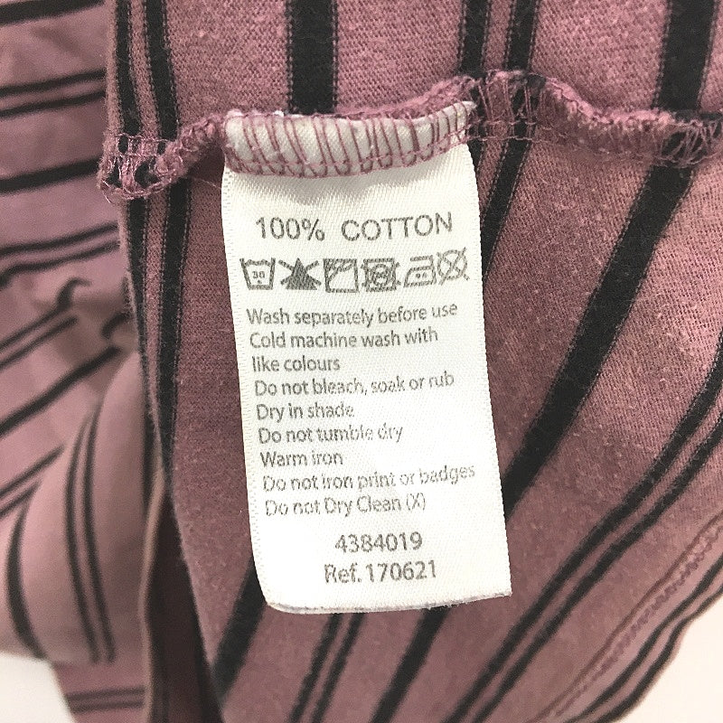 St Goliath Mulberry Striped Soft Cotton Classic Long T-Shirt Mens Size Small