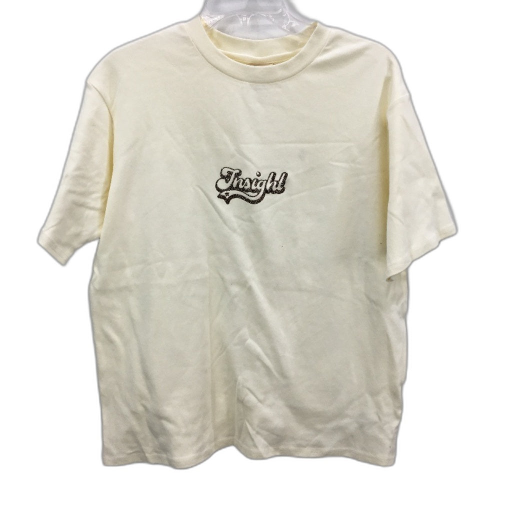 Insight Soft Lemon Gold Glitter Logo 100% Cotton Classic T-Shirt Mens Size S NEW