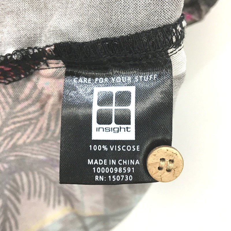 Insight Black Wish You Were Here Short Sleeve Resort Shirt Mens Size M NEW