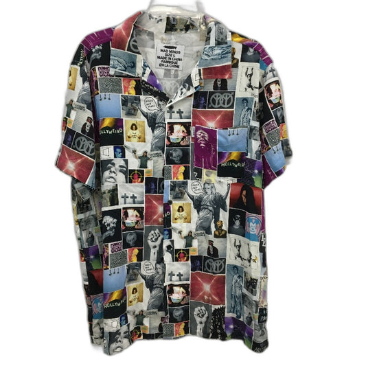 Mad Minds Misfit Multi Pictured Short Sleeve Resort Shirt Mens Size L-XL NEW