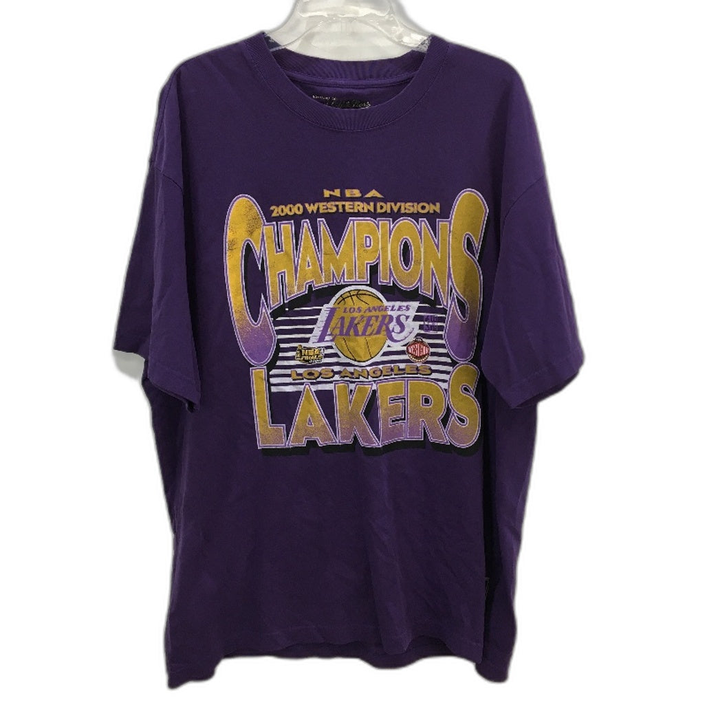 Mitchell & Ness Purple NBA 2000 Champs LA Lakers Cotton T-Shirt Mens Size XL