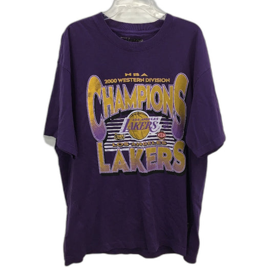 Mitchell & Ness Purple NBA 2000 Champs LA Lakers Cotton T-Shirt Mens Size XL