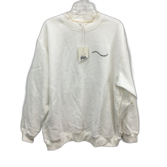 Subtitled Originals White Oversized Wave Crew Neck Jumper Mens Size M NEW