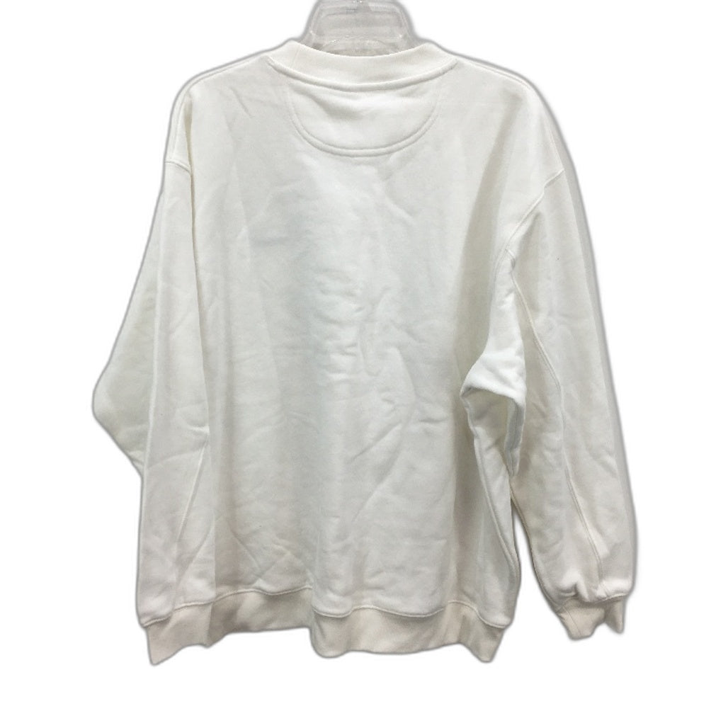 Subtitled Originals White Oversized Wave Crew Neck Jumper Mens Size M NEW