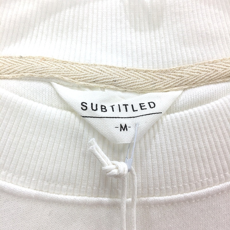 Subtitled Originals White Oversized Wave Crew Neck Jumper Mens Size M NEW