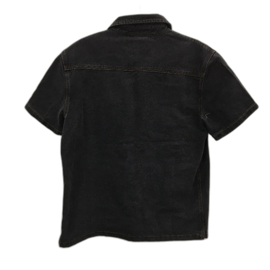 Stussy Garment Co Workgear Black Denim Short Sleeve Shirt Mens Size S NEW