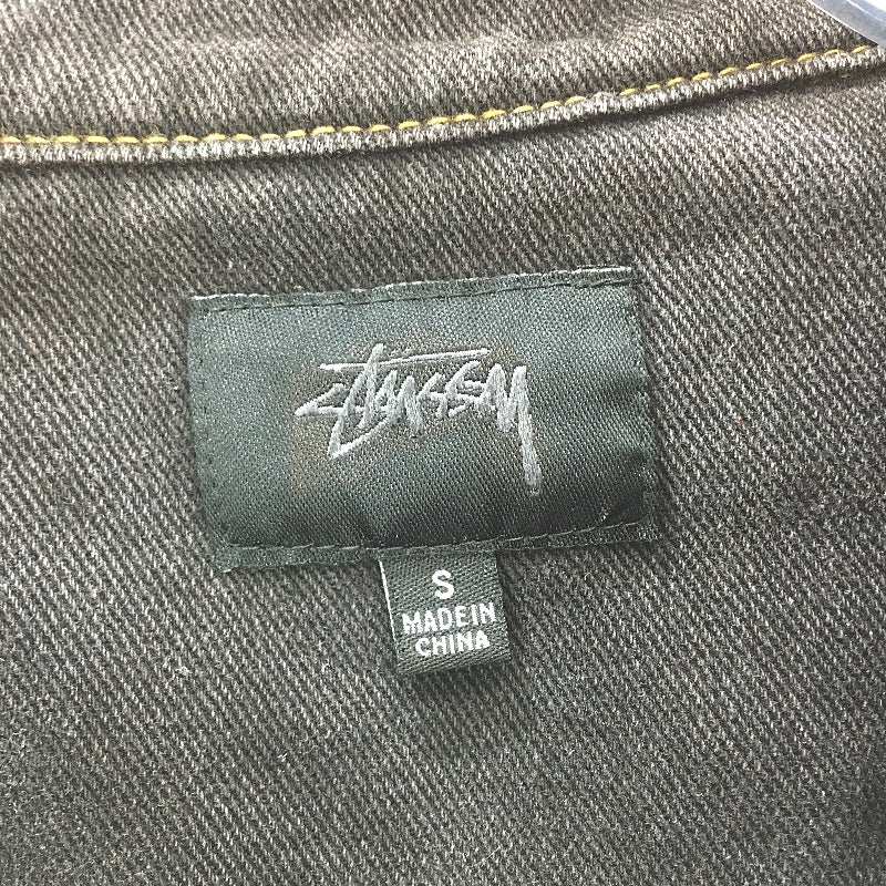 Stussy Garment Co Workgear Black Denim Short Sleeve Shirt Mens Size S NEW