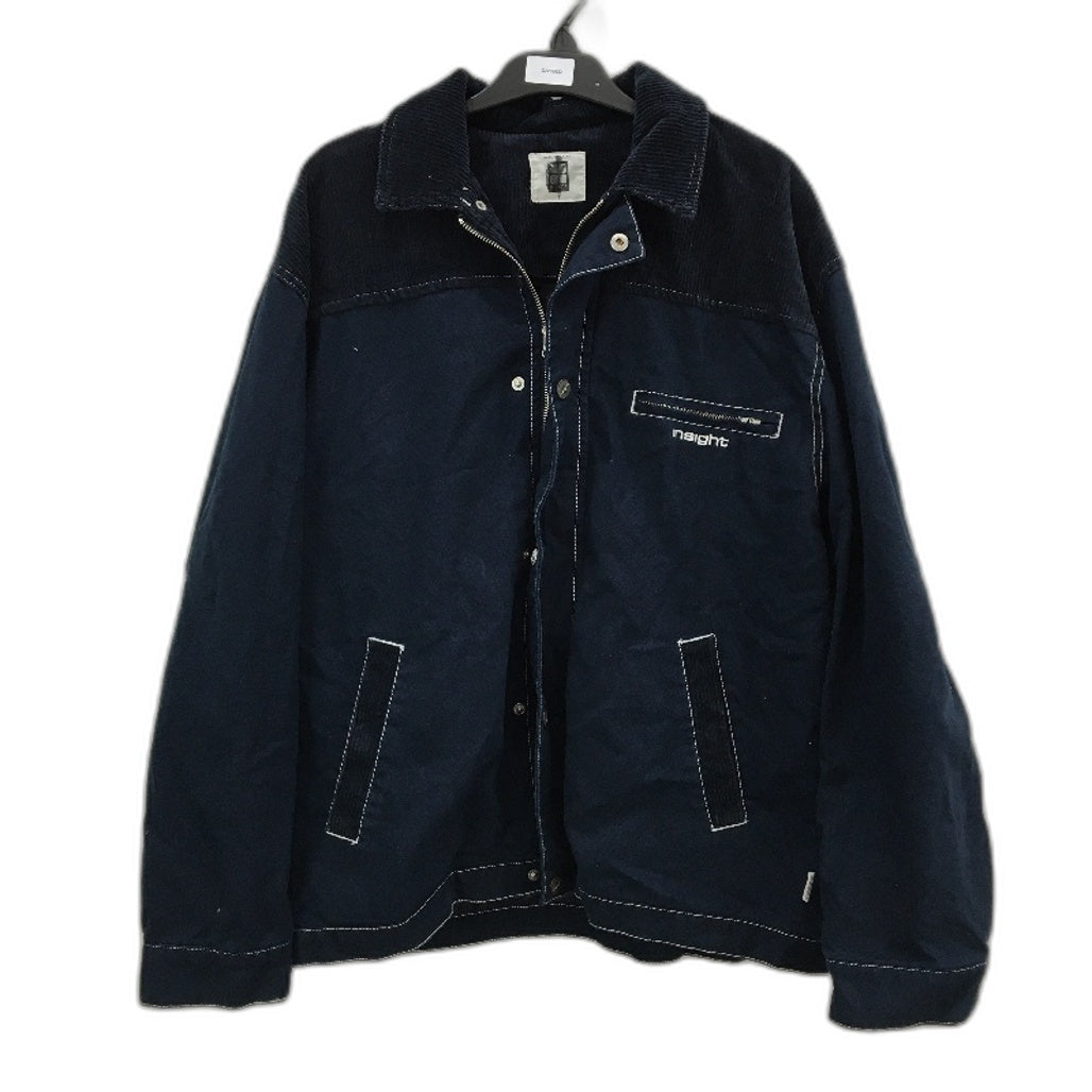 Insight Navy Cotton Light Canvas & Corduroy Zip UP Jacket Mens Size Small NEW