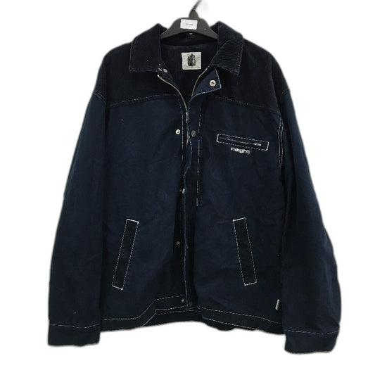 Insight Navy Cotton Light Canvas & Corduroy Zip UP Jacket Mens Size Small NEW