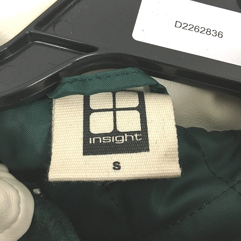 Insight Forest Green & Cream Vinyl Varsity Style Zip Up Jacket Mens Size S NEW