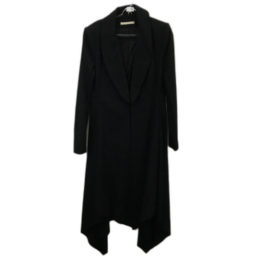 Willow Cashmere Wool Blend Black Hook & Eye Longline Overcoat Ladies Size 14