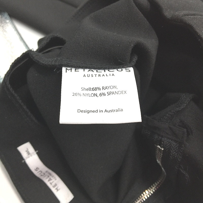 Metalicus Capri Style Black Back Zipper Stretch Pants Ladies Size M/L