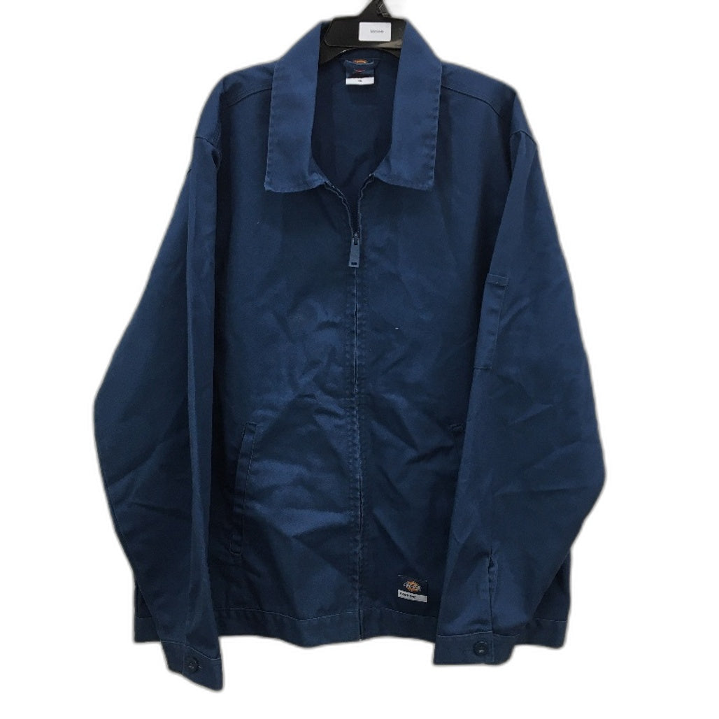 Dickies Blue Cotton Light Drill Zip Up Basic Work Style Jacket Mens Size XL NEW