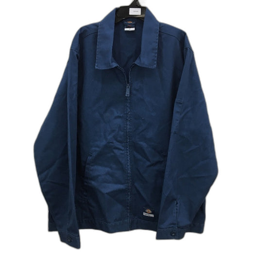 Dickies Blue Cotton Light Drill Zip Up Basic Work Style Jacket Mens Size XL NEW