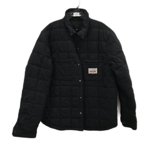 Stussy Garment Co Workgear Black Quilted Snap Button Coat Mens Size L NEW