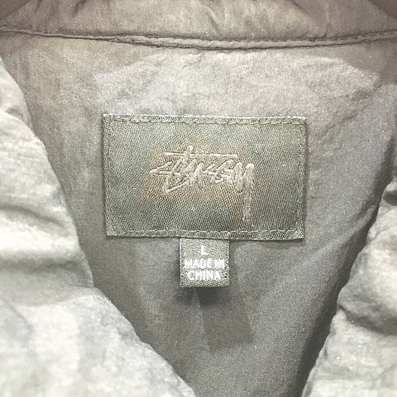 Stussy Garment Co Workgear Black Quilted Snap Button Coat Mens Size L NEW