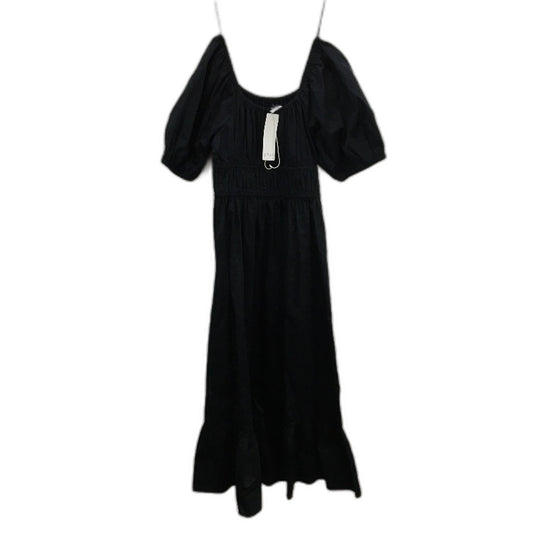 Grab Denim 100% Cotton Black Elactic Sinched Waist Long Maxi Dress Size 10 NEW