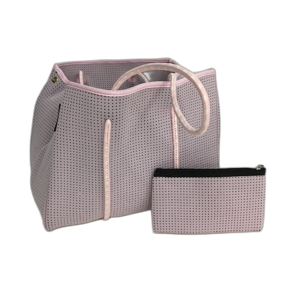 Parfait Ce Cabas Neoprene Pink Beach Tote Bag & Matching Make Up Purse NEW