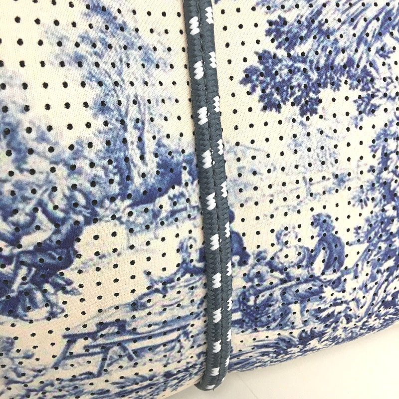 Parfait Ce Cabas Neoprene Blue Beach Tote Bag & Matching Make Up Purse NEW