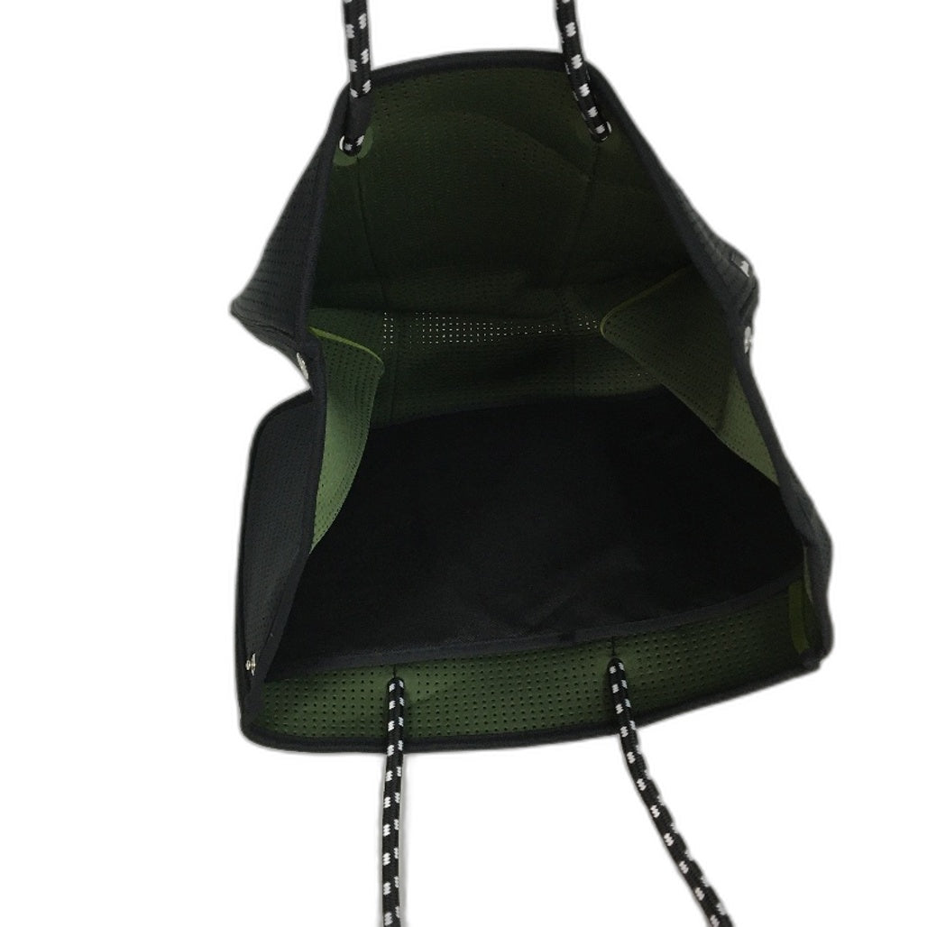 Parfait Ce Cabas Neoprene Black Beach Tote Bag & Matching Make Up Purse NEW