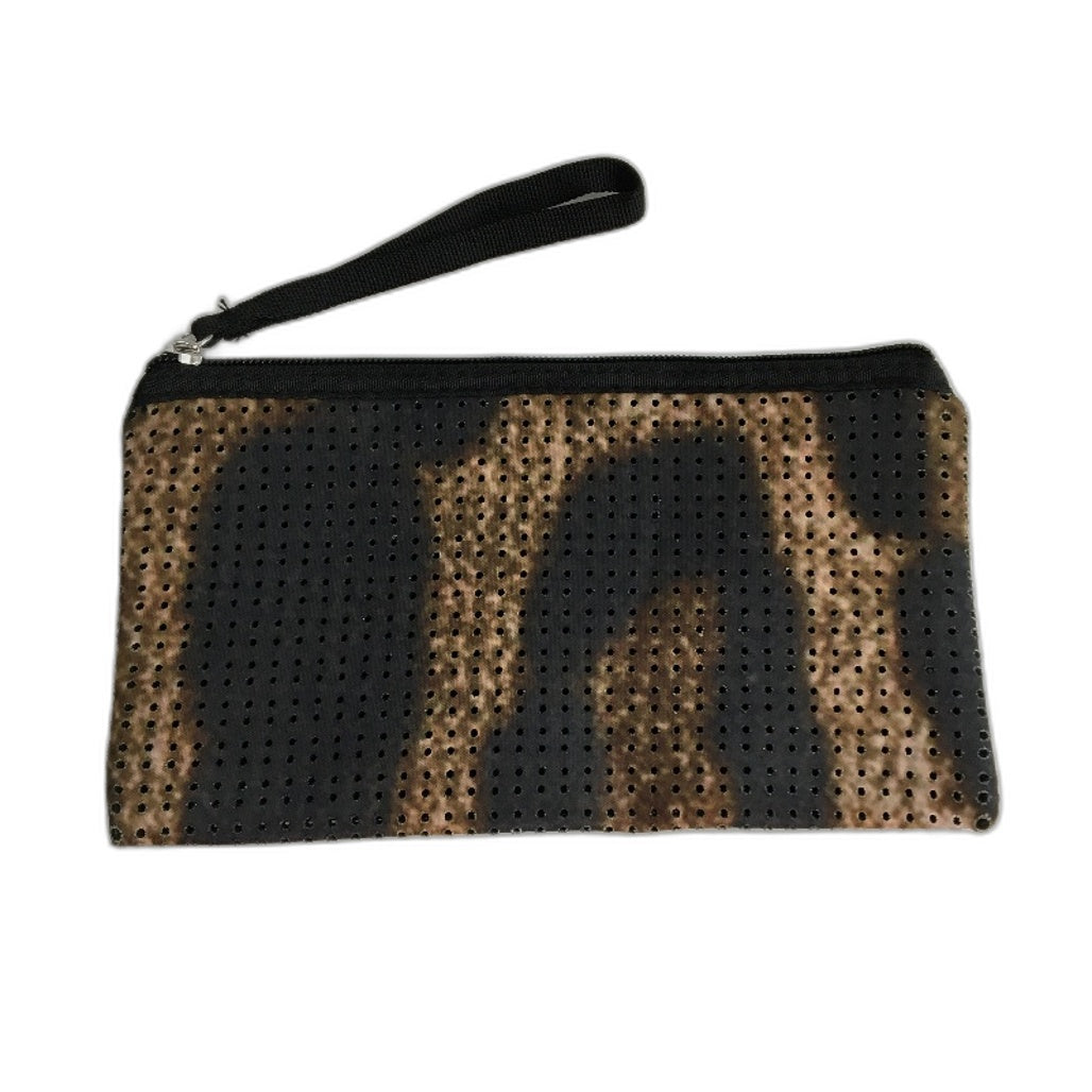 Parfait Ce Cabas Neoprene Brown Beach Tote Bag & Matching Make Up Purse NEW