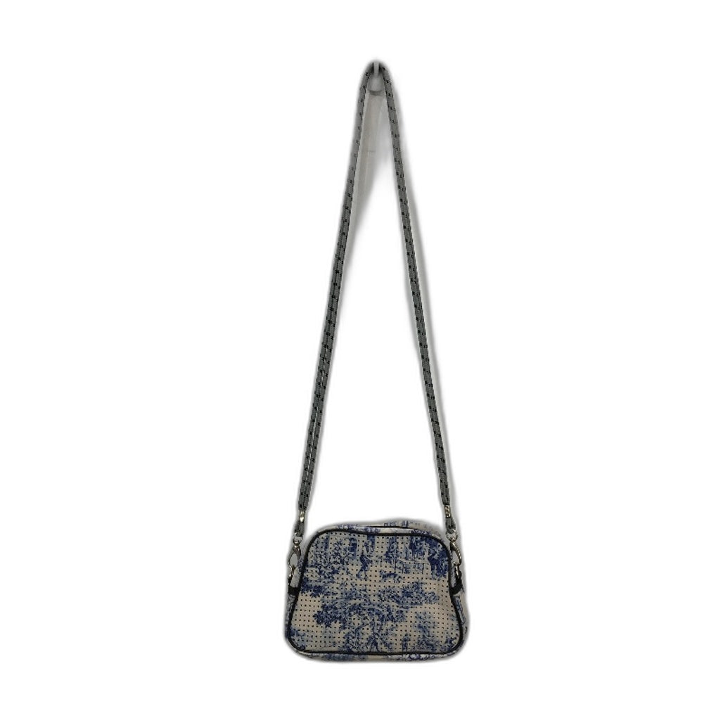 Parfait Ce Cabas Neoprene Blue Vintage Print Multi-Use Mini Shoulder Bag NEW
