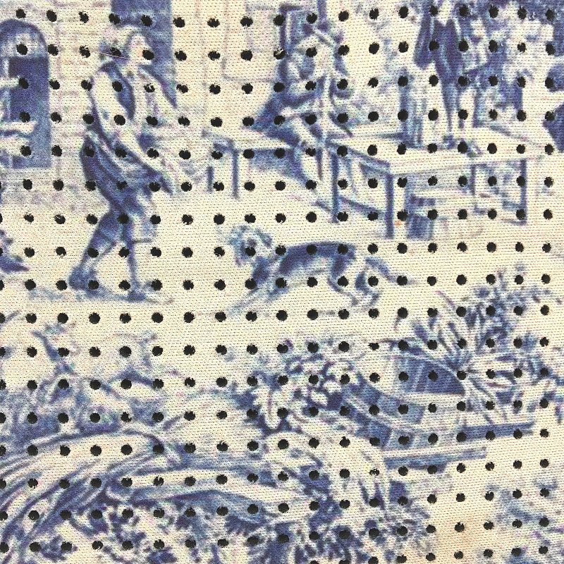 Parfait Ce Cabas Neoprene Blue Vintage Print Multi-Use Mini Shoulder Bag NEW