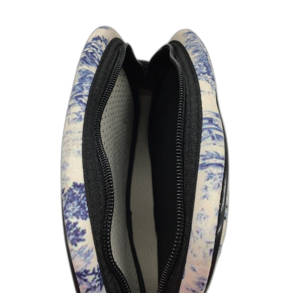 Parfait Ce Cabas Neoprene Blue Vintage Print Multi-Use Mini Shoulder Bag NEW