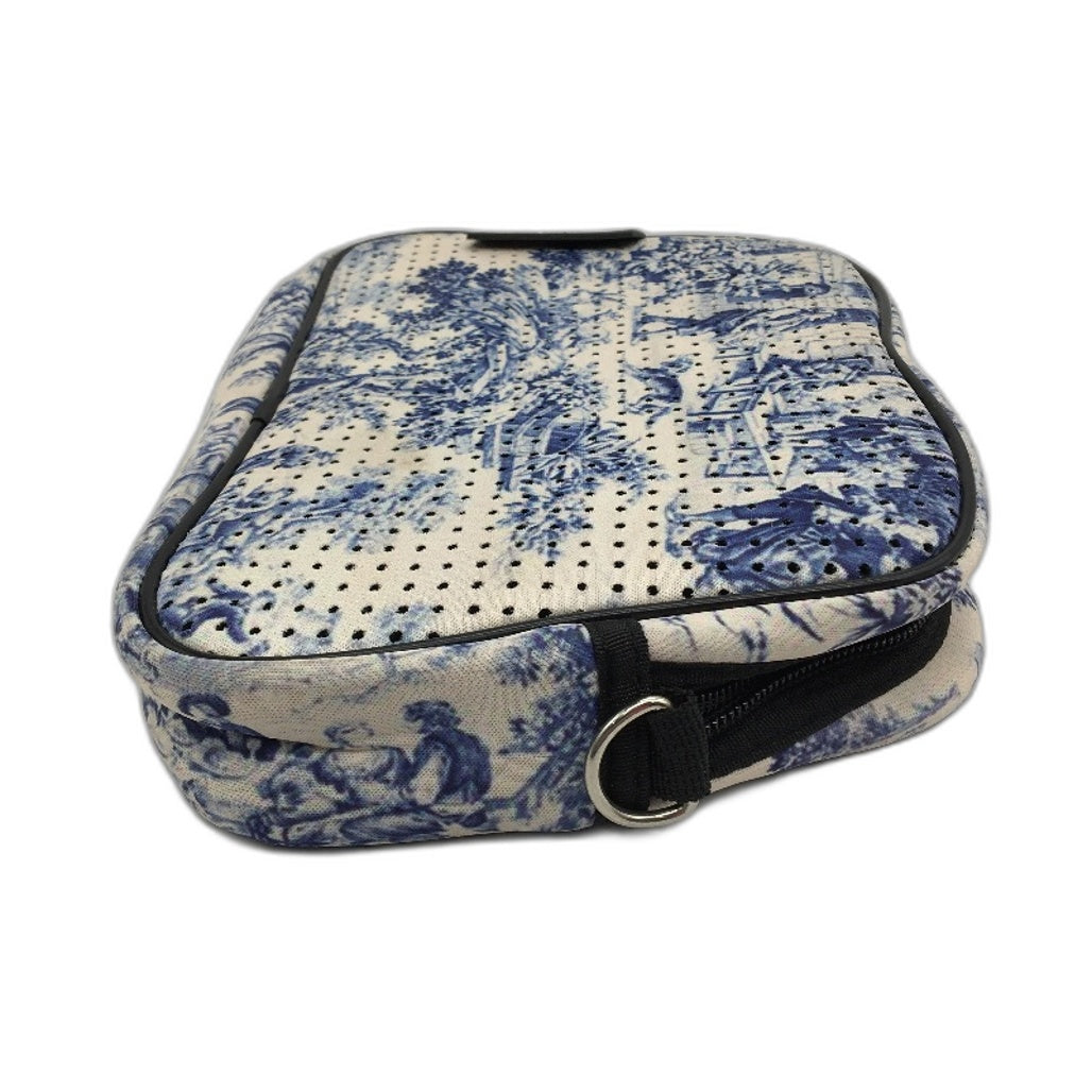 Parfait Ce Cabas Neoprene Blue Vintage Print Multi-Use Mini Shoulder Bag NEW