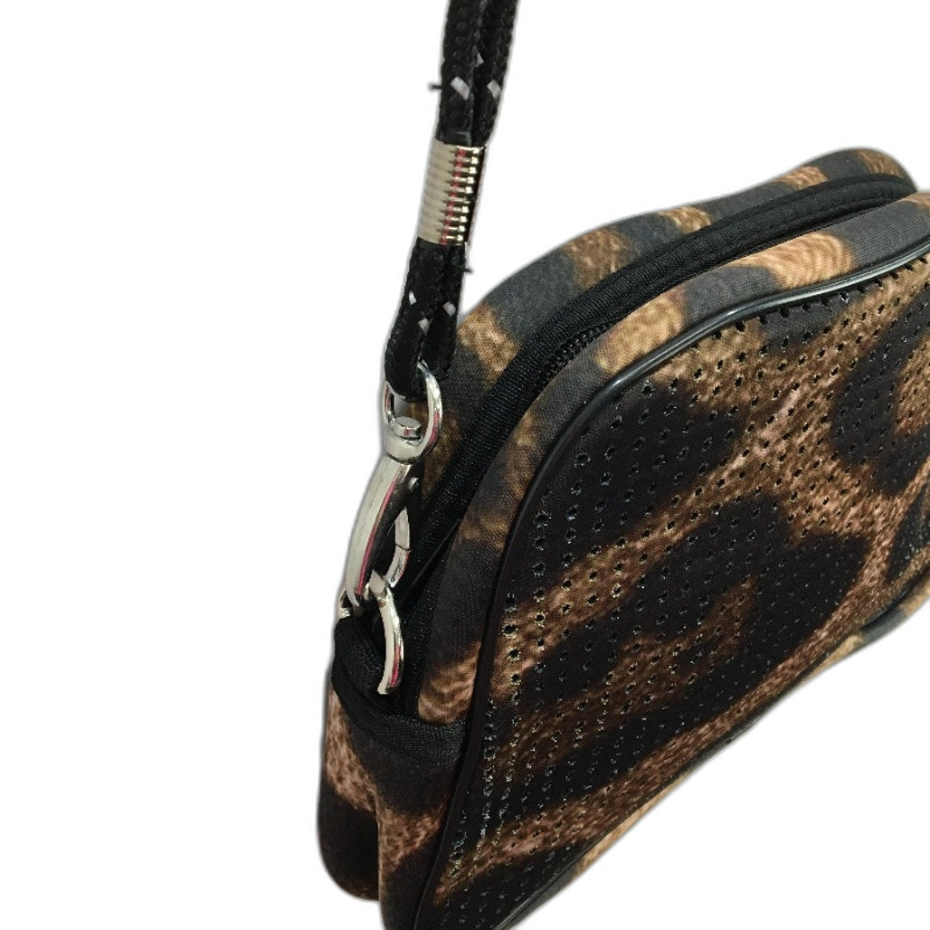 Parfait Ce Cabas Neoprene Brown Animal Print Multi-Use Mini Shoulder Bag NEW