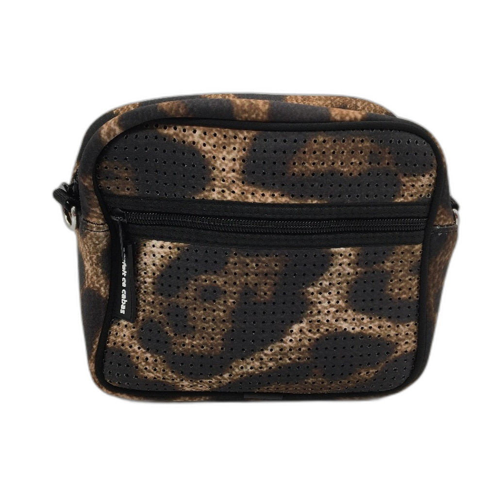 Parfait Ce Cabas Neoprene Brown Animal Print Multi-use Zip Up Shoulder Bag NEW