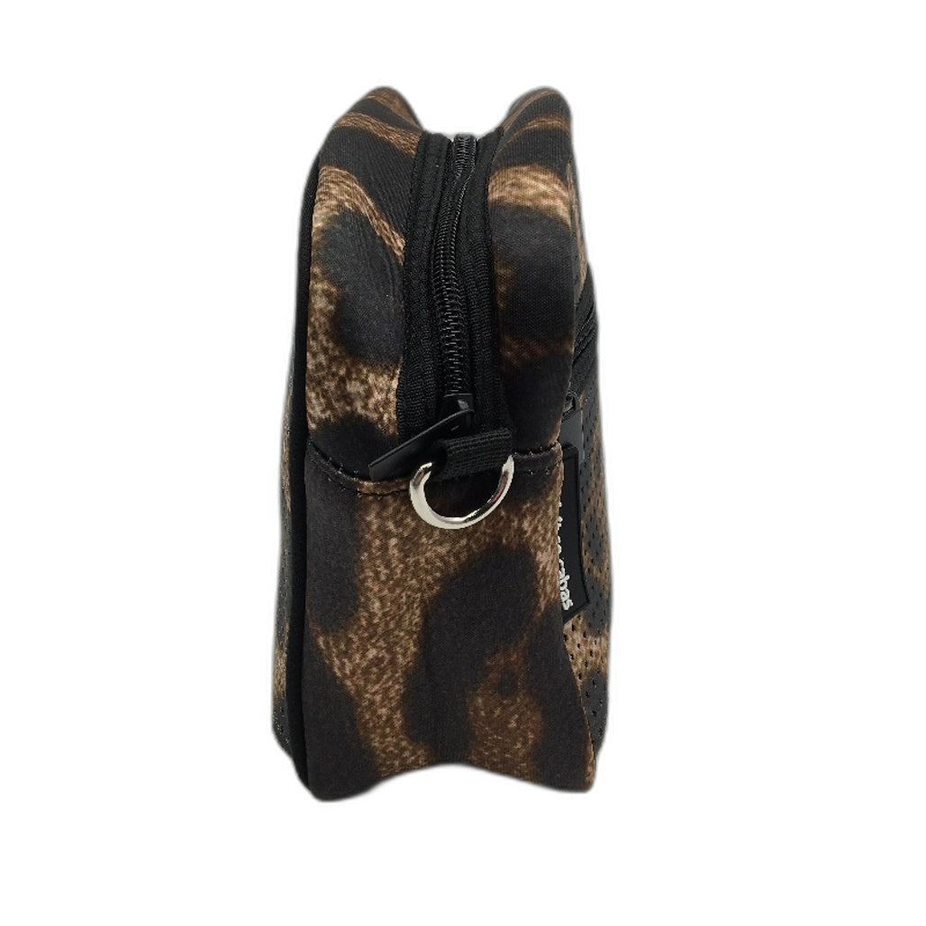 Parfait Ce Cabas Neoprene Brown Animal Print Multi-use Zip Up Shoulder Bag NEW