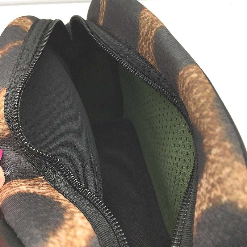 Parfait Ce Cabas Neoprene Brown Animal Print Multi-use Zip Up Shoulder Bag NEW