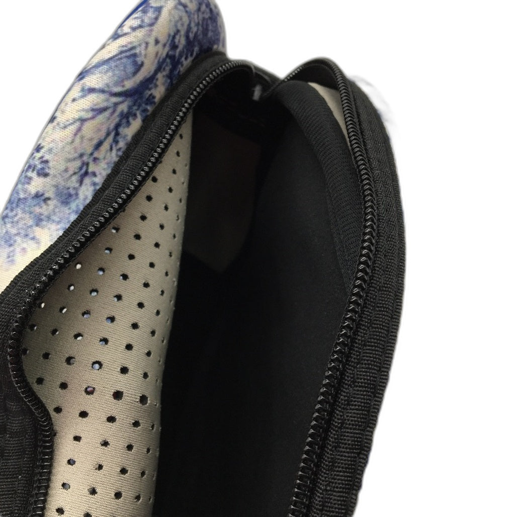 Parfait Ce Cabas Neoprene Blue Vintage Print Multi-use Zip Up Shoulder Bag NEW