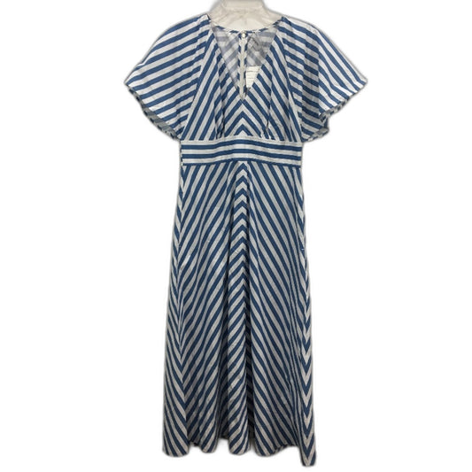 Piper Myers White & Blue Stripe Organic Cotton Pocket Dress Ladies Size 10 NEW