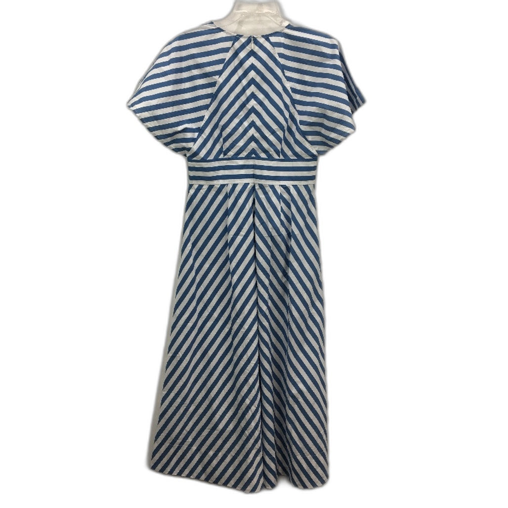 Piper Myers White & Blue Stripe Organic Cotton Pocket Dress Ladies Size 10 NEW